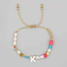1pc Women's Fashion Pearl Letter A-Z Bracelet, Minimalist Luxury Style Accessory - Multicolor - View 21