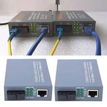 Garosa HTB-GS-03AB Transceptores de Fibra Gigabit + Convertidor óptico Monomodo Monomodo con Chip ASIC Dedicado Enchufe Estadounidense 110V Dispositivos para Redes Transceptores de Red HTB-GS-03AB - como en la foto - Ver 3