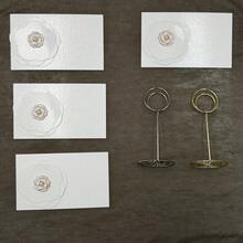 4pcs Reusable Signature Cards With 1 Gold And 1 Silver Metal Holders, Suitable For Birthday Parties, Seating Cards, And Drink Menu Cards - White - View 1