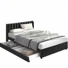 Bed Bases & Foundations - Black + Velvet + 160cm*200cm - View 6