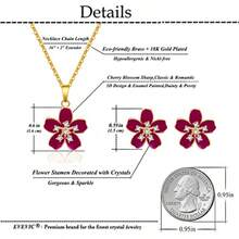 Juego de collar y pendientes de flor de cerezo para mujer chapado en oro de 18 quilates hipoalergénico juego de joyas de flores Sakura regalos para mujeres y niñas Metal circonita - como en la foto - Ver 5