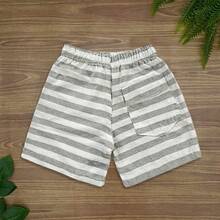 Boys' Linen Bermuda Shorts, Premium Sizes 2 To 16 - 深灰色 - 查看 2