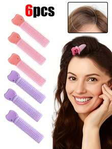 6/4/1件套蓬松发根夹，无缝卷发棒，高冠刘海固定夹，适用于家庭和沙龙卷发工具，沙龙蓬松烫发夹，美发工具 - 彩色 - 查看 1