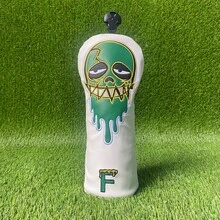 熔岩绿骷髅高尔夫球杆套，涂鸦艺术高尔夫球杆套，街头风高尔夫球杆套，高尔夫配件 - 白色 - 查看 5