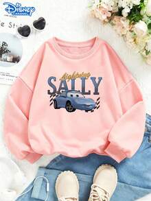 Disney Cars Sally Carrera Girls' Pink Crewneck Sweatshirt – Soft Graphic Pullover With Character Art For School, Playdates & Disney Park Visits - 粉色 - 查看 2
