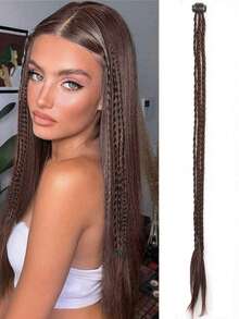 女士合成编织假发，三股辫，自然逼真，时尚独特的水滴形辫子。 - 彩色 - 查看 13