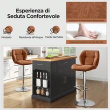 Barstools - สีน้ำตาลสไตล์เรโทร - หนัง - ดู 7