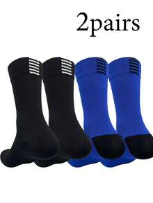 10 Pairs Women's Striped Bow Tie Mid-Calf Socks, Black & White Simple Design, Suitable For Casual & Leisure, Spring/Autumn - Multicolor - View 11