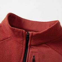 Mubberry Unique Mens Fleece Sweatshirt Jacket Pullover Pockets Warm Winter Jacket Thermal - Orange - View 3