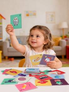 0-6 Months Baby Early Education Handheld Cloth Cards, 36 Patterns, Adorable Animals + Creative Shapes Colorful Fabric Flash Cards, Visual Stimulation Training Cards, Handheld Design Storage Bag, Parent-Child Interactive Toy, Newborn Early Education Gift, Ideal For Baby/Children's Day/Birthday - Multicolor - View 10