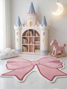1pc Oversized Bow Decor Carpet, Cute Gaming Mat, Decorative Rug, Bedroom Decor, Small Rug, Carpet, Home Decor, Outdoor Rug, Washable Carpet, Graduation/Mother's Day Gift - Baby Pink - View 4