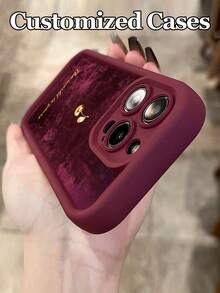 1个可定制文字酒红色竹丝樱花水果图案手机壳保护套，兼容 17 Pro Max/17 Air/16 E/15/14 Plus/13/12/11、A21S/S24/20 Ultra、Note 13 Pro Plus，采用TPU材质，全新酒红色TPU，艺术图案，时尚防震，是馈赠亲朋好友的理想之选。 - 酒紅色 - 查看 5