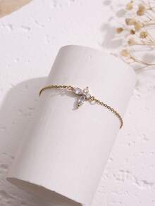 一套奢华锆石蜻蜓蝴蝶造型精致链条手链，适合日常佩戴 - 手鍊 - 查看 5