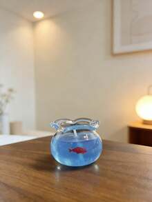 1个玻璃鱼缸造型蜡烛，创意家居装饰，香薰蜡烛，送给闺蜜、女性的礼物，冬季适用，适用于客厅、浴室、餐厅，大豆蜡烛，香薰蜡烛，蜡烛套装 - 彩色 - 查看 13