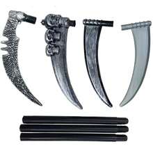 Halloween Grim Reaper Scythe Prop Set, Detachable Adjustable Skull Skeleton Plastic Fake Weapon, Cosplay Costume Accessory For Halloween Christmas New Year Party Role Play Stage Performance Photo Booth Gift For Adults Kids - Multicolor - View 9