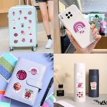 61pcs Pink Basketball Vinyl Stickers, Beautiful And Practical, Suitable For Scrapbooks, Diaries, Bumpers, Skateboards, Water Bottles, Helmets, Water Cups, Car Stickers, Etc. - Multicolor - View 7