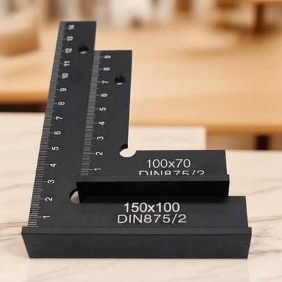Aluminum Alloy Right Angle Ruler, Precision Measuring Tool, Woodworking Squaring Tool, Rust-Proof & High-Hardness, Furniture Making & Cabinet Installations