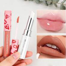 YOUNG VISION 2pcs Lip Makeup Set: 1pc Fruity Moisturizing Lip Balm, Waterproof, Anti-Chapping, Exfoliating & 1pc Mini Matte Velvet Liquid Lipstick, Suitable For Daily, Office, Commuting, Travel - Multicolor - View 8