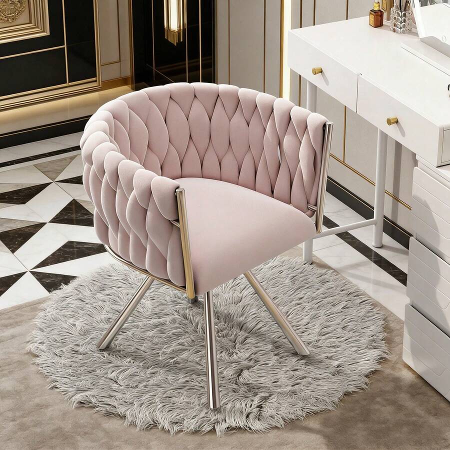 Vanity Stools - Pink + Velvet - View 1