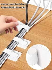 30pcs Self-Adhesive Cable Organizer Clips, Nylon Buckle And Hook And Loop Cable Management Straps, Adjustable And Reusable Wire Fasteners For Desk, Home Office, Kitchen Appliances And Computer Cables - Multicolor - View 3