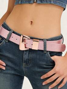 1pc Boho Pink Ombre Shiny Buckle Waist Belt, Y2K Girly Waist Belt, Suitable For Dresses, Pants, Coats, Daily Wear, Parties, Music Festivals - Pink - View 4