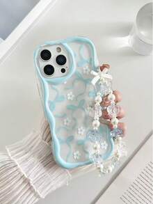 Cream Textured Painted Protective Phone Case With Chain, Compatible With IPhone 14, 14 Pro, 14 Pro Max, 13, 13 Pro, 13 Pro Max, 11, 11 Pro Max, 12, 12 Pro, 12 Pro Max, XR, XS, 15, 15 Pro, 15 Pro Max, 16, 16 Pro, 16 Pro Max, 17, 17 Pro, 17 Air, 17 Pro Max, Advanced Anti-Drop Phone Case - Multicolor - View 2