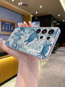 1pc Sea Turtle & Ocean Pattern Android Phone Case, Precise Cutout Camera Protection Suitable For Samsung Galaxy S25 Ultra/Galaxy S24 Ultra/S24/S23 Ultra/A56 5G/A55 5G/A52s 5G/A26 5G, Nothing, Pixel, INFINIX, Xiaomi Redmi Protective Cover - Multicolor - View 6