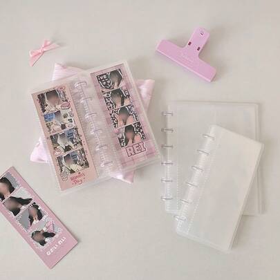 1个蘑菇形4格相册，学生偶像剪贴簿活页相册，长条照片夹