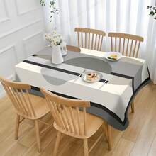 1 khăn trải bàn đa năng bằng polyester: Màu xám Moor, thiết kế khối màu hình học, hình chữ nhật, họa tiết đối xứng sống động - Lý tưởng cho dã ngoại, tiệc tùng, nhà hàng, trang trí nhà cửa và sử dụng ngoài trời. - Nhiều màu - Xem 12