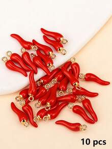10/20/30/50/80/100 chiếc mặt dây chuyền hình ớt đỏ tráng men - Mặt dây chuyền hợp kim, bề mặt nhẵn, lỗ 2mm, thích hợp cho việc tự làm trang sức và thủ công, phụ kiện làm trang sức. - Nhiều màu - Xem 16