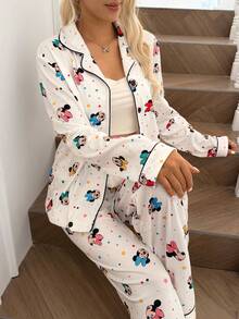 Conjunto de pijama con estampado de Minnie y Mickey Mouse de Disney - Multicolor - Ver 5