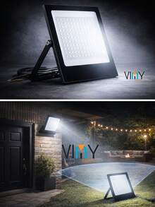 Reflector Led Slim 100w Ilumina 1000w Uso Exterior Ip66 Negro Blanco Frío 7000lm  I Viny Electric - Negro - Ver 4