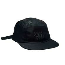 Black Graphite Five Panel Cap On - All Black - View 1