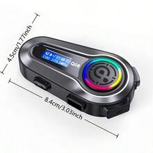 Q08 Motorcycle Wireless Helmet Headphones With LCD Display, Showing Battery Level, Volume And Temperature. 6 Sound Effect Modes. Bluetooth 5.3 Wireless Connection To Phone, Up To 25 Hours Talk Time, 1000mAh Battery Capacity, Auto Answer And FM Radio Supported. - Q08 - View 10