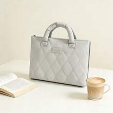 1个糖果色笔记本电脑包，适用于13-14英寸笔记本电脑，配有柔软舒适的提手，方便携带，内衬防震，内部分隔设计，可收纳平板电脑等物品。笔记本电脑包、笔记本电脑套、笔记本电脑保护套、电脑包、手提包、防水旅行必备品、旅行用品、男士笔记本电脑包、女士笔记本电脑包 - 灰色 - 查看 8