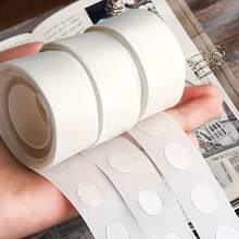 Fita adesiva dupla face transparente de alta aderência, 600 unidades, suporta até 1 kg, sem resíduos, ideal para scrapbooking, diários, decoração de casamentos, aniversários e artesanato. Rolo com 100 unidades. Adesivos removíveis transparentes para balões, 600 unidades - adesivos dupla face, à prova d'água e sem resíduos, perfeitos para decoração de festas, casamentos, Natal e embrulho de presentes. - Redondo - View 8
