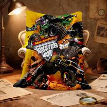 1PC 3D Monster Jam Monster Truck Cartoon Blanket, Edgy Gift For Motorsports Fans, Themed Man Cave Decor, Retro Sci-Fi Party Accent & Race Day Souvenir,Soft Throw Blanket For Home Bedroom Bed Sofa Picnic Travel Office Cover Blanket - nhiều màu 14 - Xem 5