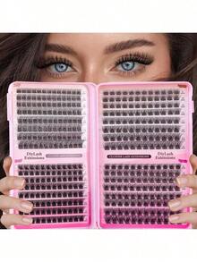 392/640/480pcs Faux Mink Eyelash Clusters - Premium D-Curl Fluffy & Natural Eyelash Extensions For DIY Eyelash Grafting - Reusable, Lightweight, Easy To Wear Eyelash Clusters, Eyelash Extensions - D - View 7
