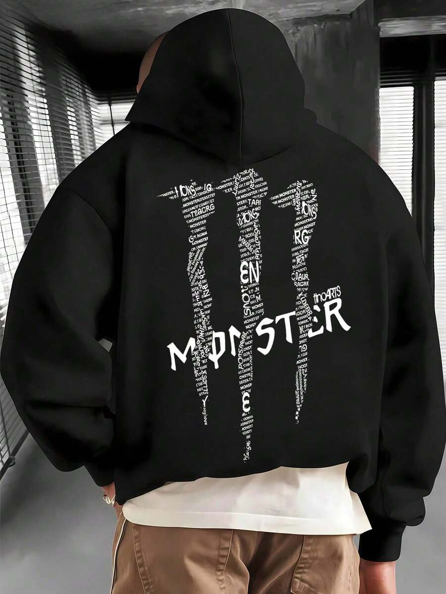 Mo-Nster En-Ergy Collage, Men's Hoodies, Men's Winter Clothing, Men's Sportswear, Holiday Clothing, Casual Loungewear, Fashion, Suitable For Women And Men - màu đen - Xem 1