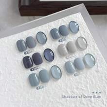 GAOY Blue Ashes Gel Nail Polish, 6 Colors Blue Nail Polish Set, Soak Off UV Cure Gel For DIY Manicure At Home And Salon - ColorA - 查看 2