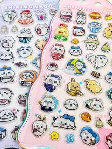 1pc Random Rainbow Embossed Decorative Stickers, Handmade DIY High-Quality Creative 3D Embossed Stickers, Cute Pet Animal Stickers (Some Styles May Have Color Differences And Are Shipped Randomly) - Multicolor - View 3