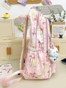 轻便背包，可爱星空格子图案，适合高中生和大学生，清新甜美的日系风格 - A - 查看 8