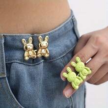 Detachable Rabbit Design Waist Button, Denim Waist Extender Adjustable Elastic Waist Button - Multicolor - View 6
