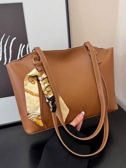 2026 New Korean Version Minimalist Large Capacity Tote Bag, Casual Versatile Shoulder Bag For Women