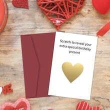 1pc Funny Scratch Birthday Card, Scratch-Off Surprise Announcement Card With Envelope, Reveal Special Birthday Present Interactive Card For Husband Boyfriend Fiance - Multicolor - View 5