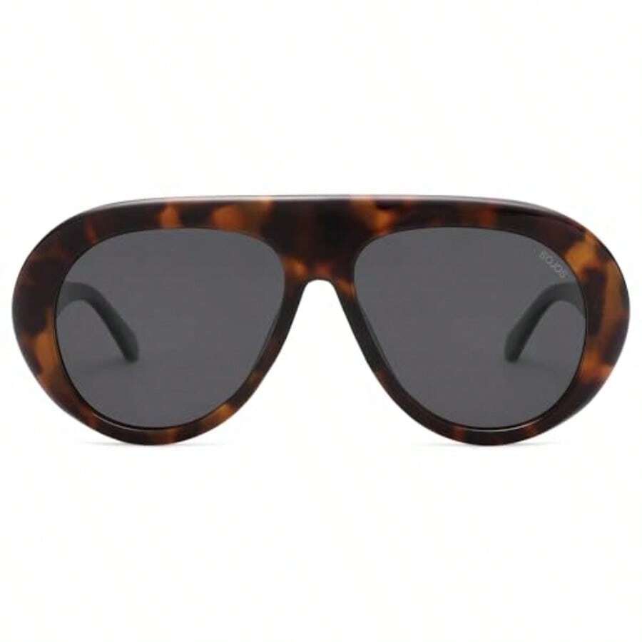 anteojos de sol polarizadas de gran tamaño para mujer y hombre estilo retro clásico de los años 70 protección UV - Tortuga oscura/gris - Ver 1