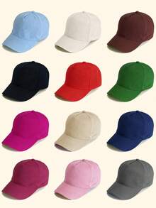 1pc 5-Panel Wide Brim Adjustable Baseball Cap, Outdoor Sun Protection Casual Sun Hat, Suitable For Spring/Autumn Travel, Beach, Holidays, Fits 0-3 Years Old Toddler Boys & Girls - Multicolor - View 1