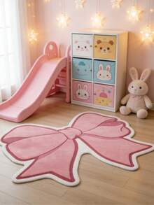 1pc Oversized Bow Decor Carpet, Cute Gaming Mat, Decorative Rug, Bedroom Decor, Small Rug, Carpet, Home Decor, Outdoor Rug, Washable Carpet, Graduation/Mother's Day Gift - Baby Pink - View 3