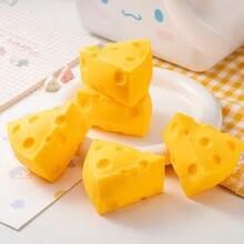 Triangle Cheese Squeeze Toy, Stress Relief Squishy Toy, Back To School Supplies, Office, Classroom & Home Use, Winter Goods, Thanksgiving, Christmas, Saudi National Day, Birthday, Holiday, New Year, Valentine's Day, Gift For Boyfriend/Girlfriend, Adults - Multicolor - View 3
