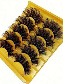 【5对装】14毫米（0.55英寸）全头假睫毛 - 持久蓬松，极致浓密，打造迷人眼妆 - 黑色 - 查看 7